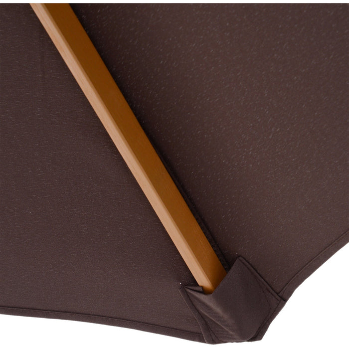 3m Bamboo Patio Umbrella, Coffee