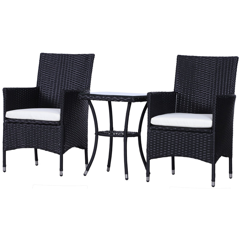 Stylish 3 Piece Rattan Bistro Set