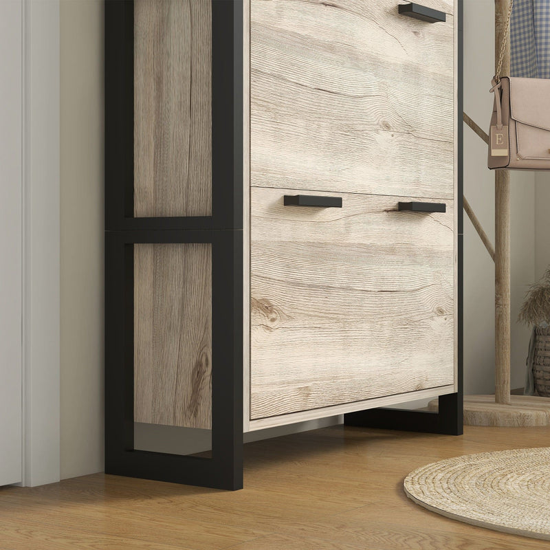 HOMCOM 3 Door Narrow Shoe Storage Cabinet