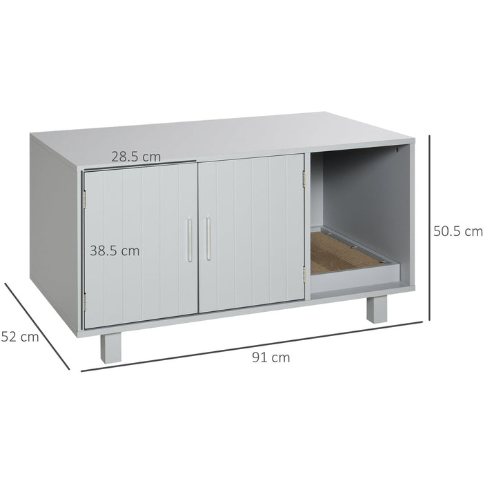 Nightstand Cat Litter Box Enclosure  - Grey