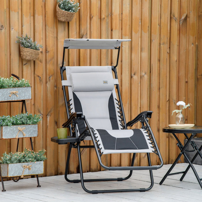 Zero Gravity Chair With Canopy and Cup Holder