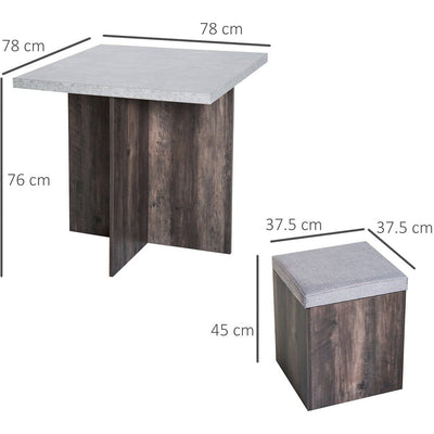 Dining Table and Stools - Indoor/Outdoor Outsunny