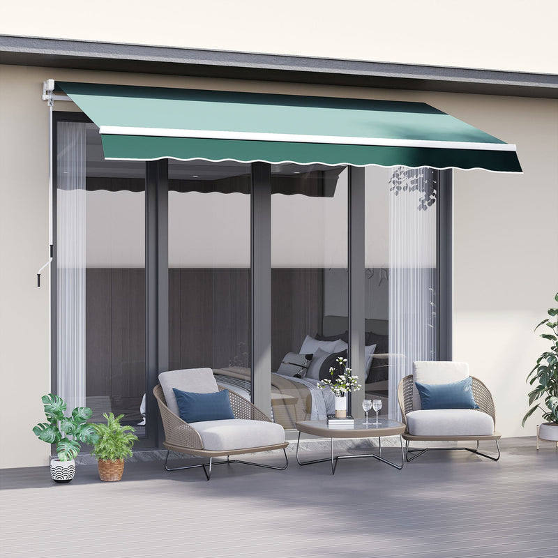 Manual Retractable Garden Patio Awning, 2.5m x 2m