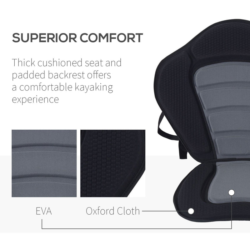 HOMCOM High Back Detachable Canoe/Kayak Seat-Black Homcom