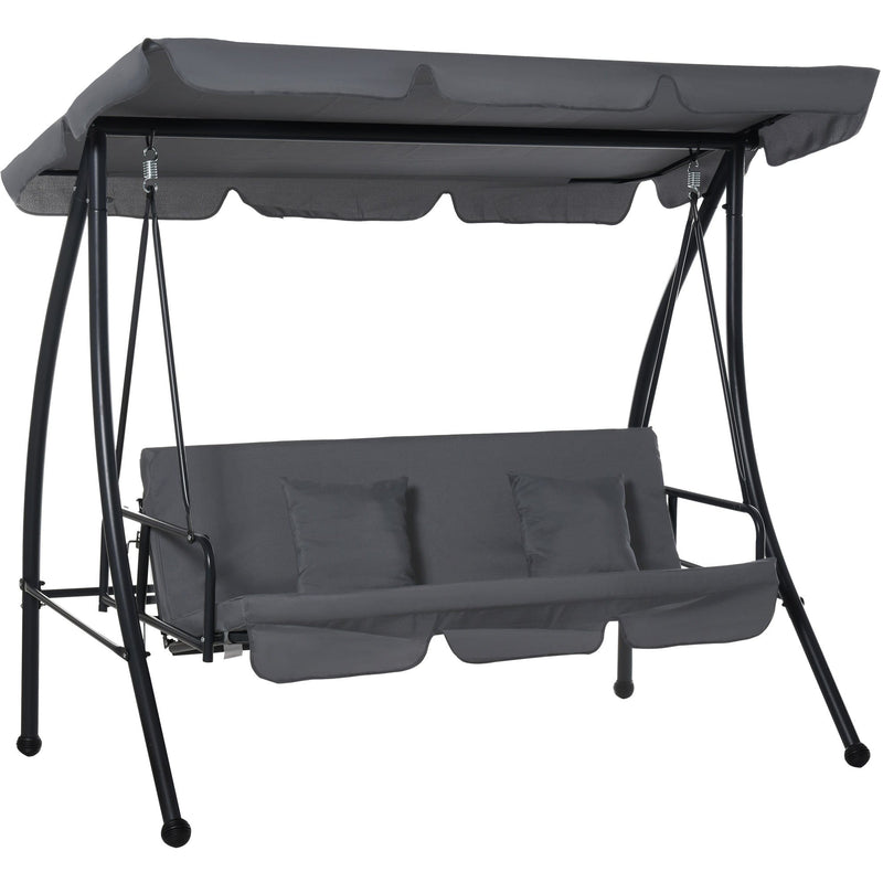 2-in-1 3 Seater Patio Swing Chair Lounger With Cushions Outsunny