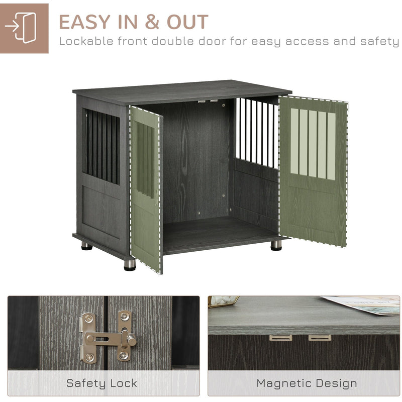 Dog Crate Furniture with Cushion & Magnetic Doors, Small Dog