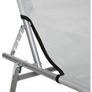 Outsunny Reclining Chair Folding Lounger Seat with Sun Shade Awning Beach Garden Outdoor Patio Recliner Adjustable, Light Grey Outsunny