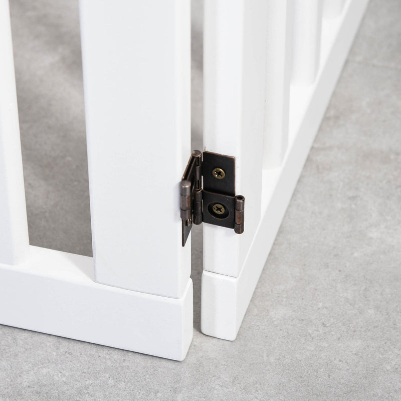 Freestanding Wooden Pet Gate, 204L x 30W x 75H cm, White