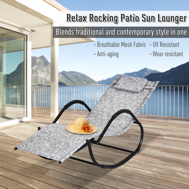 Zero Gravity Metal Sun Lounger With Pillow
