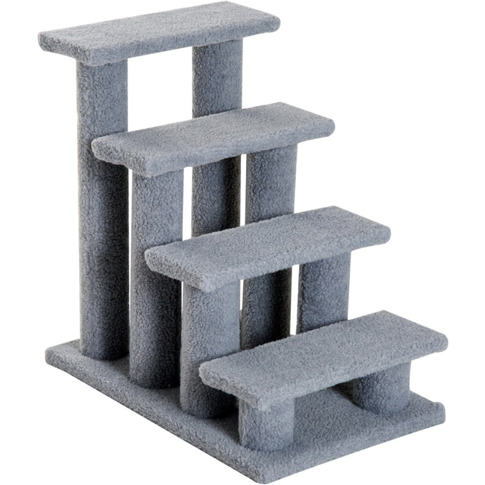 Grey 4-Step Pet Stairs (63.5x43x60cm)