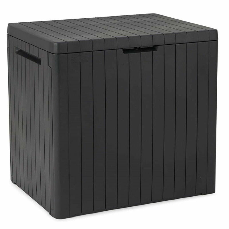 Keter City Outdoor Storage Box Plastic Waterproof Lockable Garden 113L Grey EBay