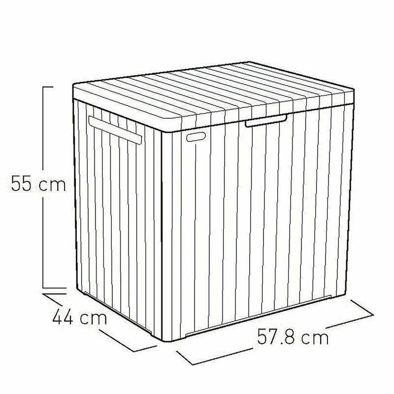 Keter City Outdoor Storage Box Plastic Waterproof Lockable Garden 113L Grey EBay