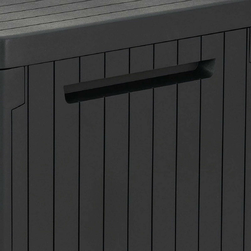 Keter City Outdoor Storage Box Plastic Waterproof Lockable Garden 113L Grey EBay