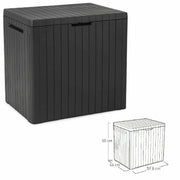 Keter City Outdoor Storage Box Plastic Waterproof Lockable Garden 113L Grey EBay