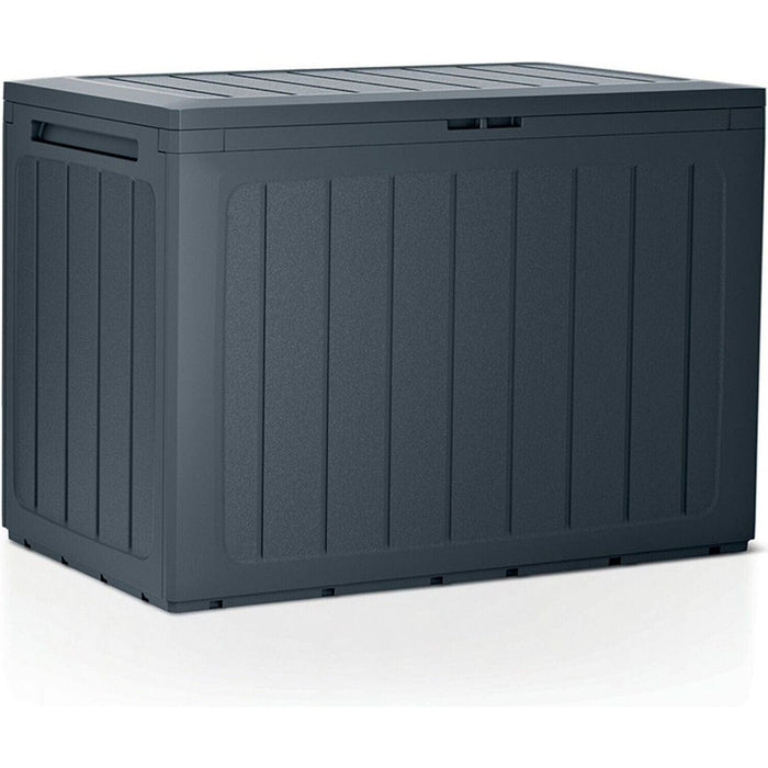 Small Outdoor Storage Box Waterproof Plastic Garden Cushion Box Lockable 190L - Grey