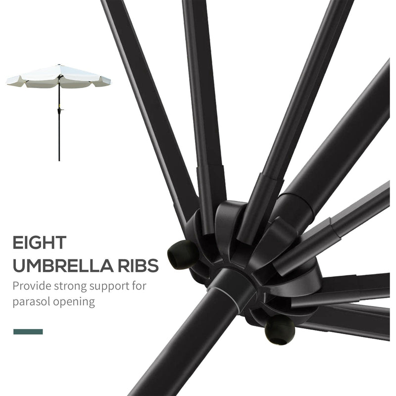 2.5m Tilting Parasol - Scalloped Edge, Vented Top