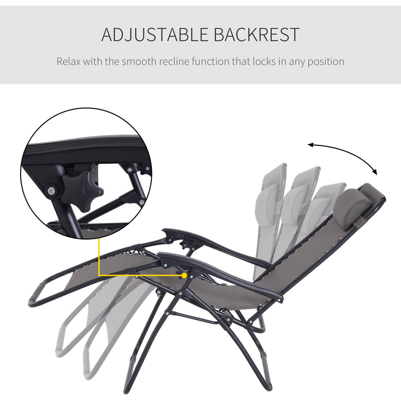 Grey Folding Zero Gravity Chair
