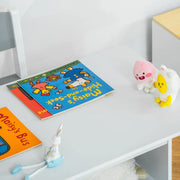 Kids Table and Chairs Set, Storage, 3-Pc, 2-4 Years, White Homcom