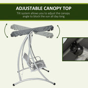 Deluxe 3 Seater Garden Swing Chair with Adjustable Canopy Outsunny