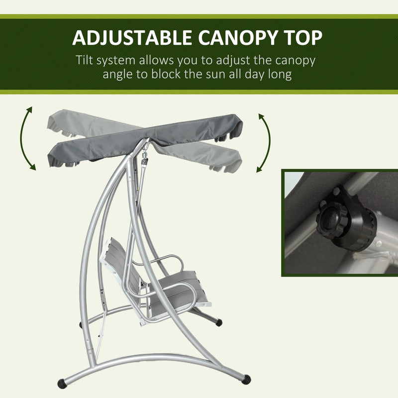 Deluxe 3 Seater Garden Swing Chair with Adjustable Canopy Outsunny