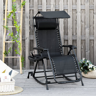 Zero Gravity Sun Lounger With Sun Shade Outsunny