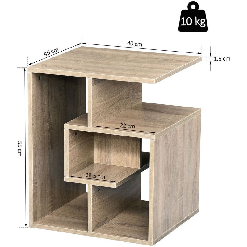 Geometric Side Table with Open Shelves, Living Room
