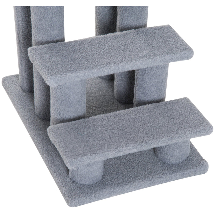 Grey 4-Step Pet Stairs (63.5x43x60cm)