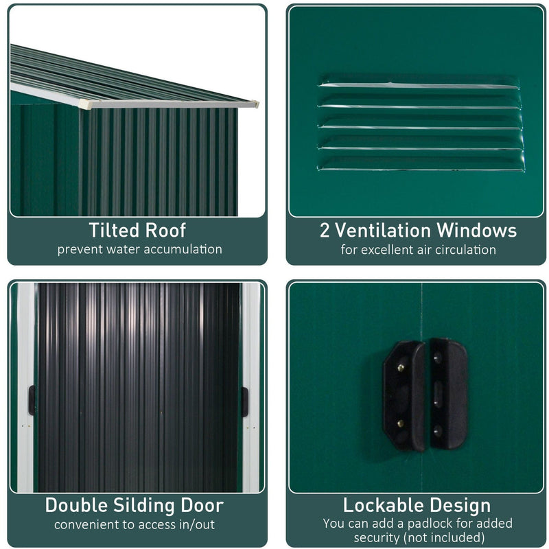 8x6 Metal Garden Shed, Apex Roof