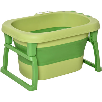 Collapsible Baby Bath Tub, Green, 0-6 Years Homcom