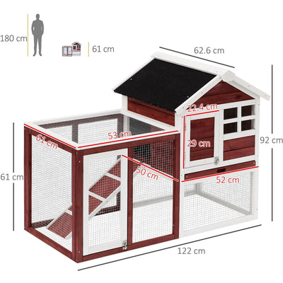 Wooden Rabbit Hutch with Run Pawhut