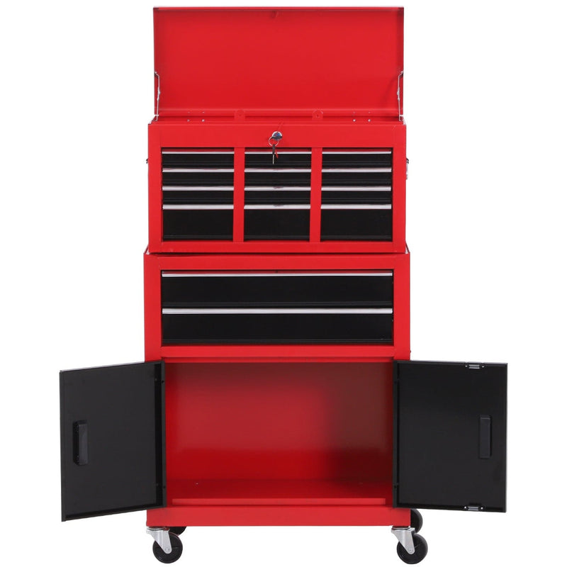 Tool Chest on Wheels, 6 Drawers, 61.6x33x108cm, Red