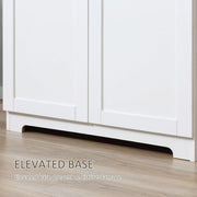 HOMCOM 172cm Wooden Storage Cabinet Cupboard With 2 Doors 4 Shelves White Pantry Closet Homcom