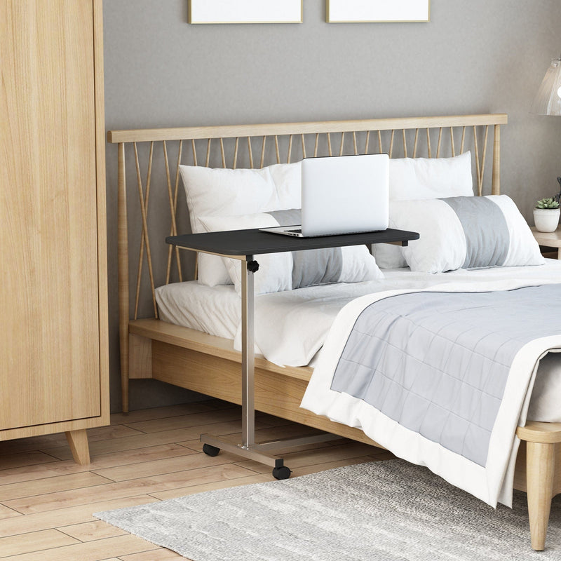Adjustable Overbed Chair Table with Lockable Castors