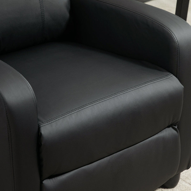 Leather Recliner Chair with Massage, Footrest, Remote, Black