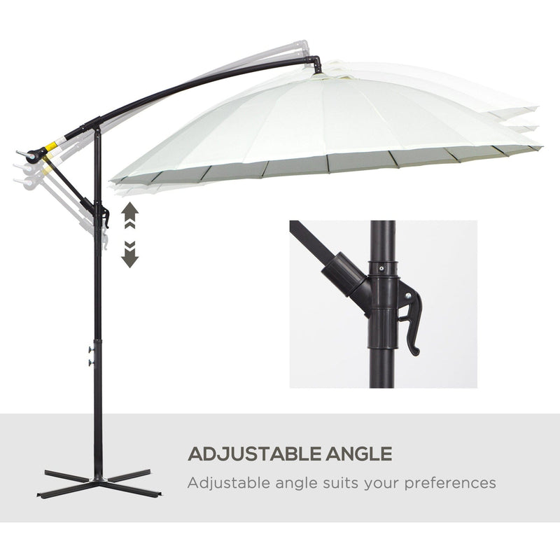 3m Shanghai Cantilever Parasol - Crank Handle, 18 Ribs