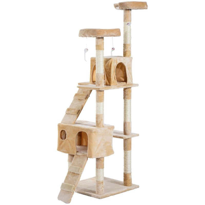 Cream Cat Activity Tree, Scratching Post, Climbing Tower