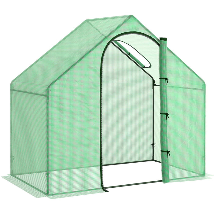 Small Greenhouse For Garden, Roll-Up Door, 180x100x168cm