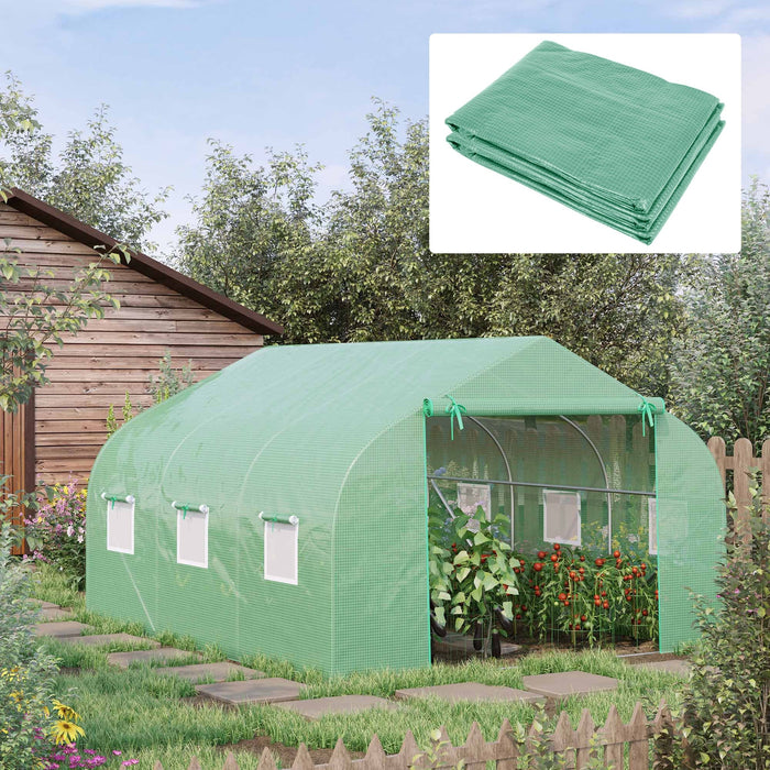 4.5x3x2m Replacement Greenhouse Cover, Green