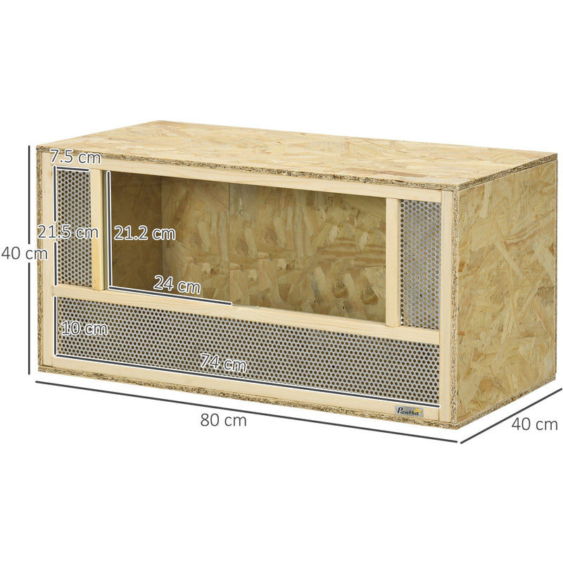 Reptile Terrarium with Sliding Doors - For Lizards Pawhut