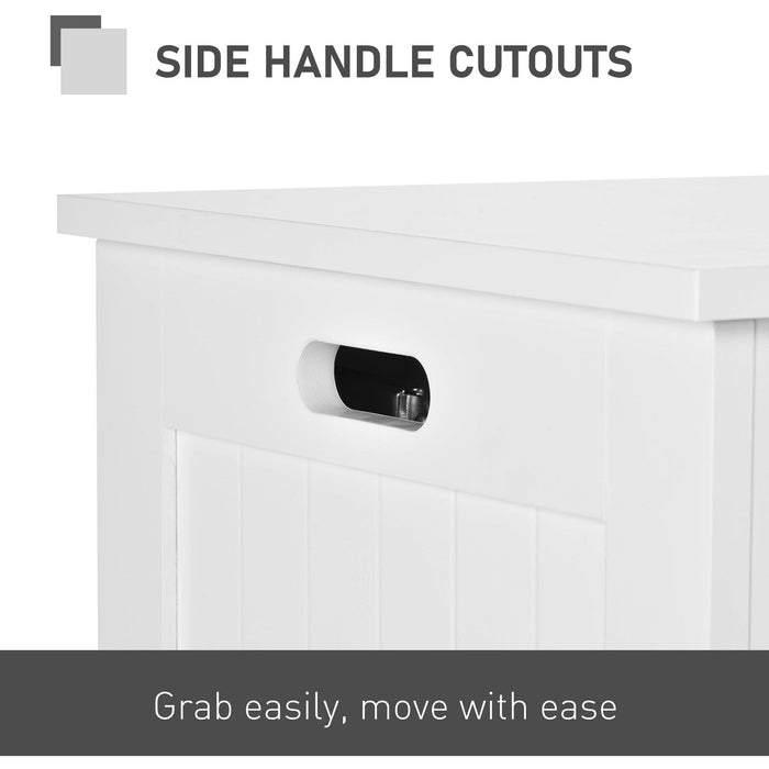 White Wooden Storage Box, Lid & Safety Hinges