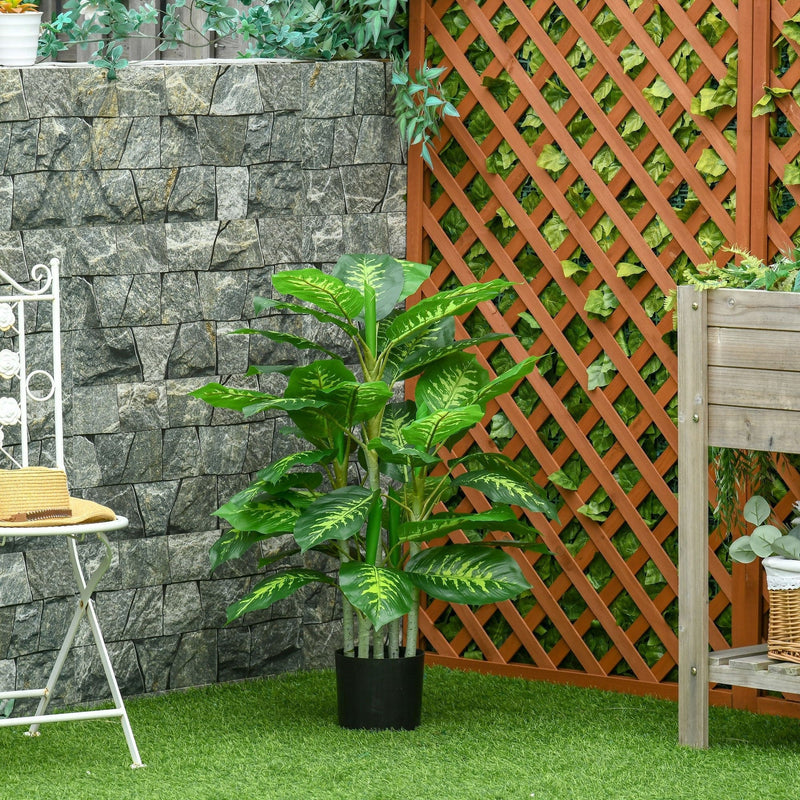 Artificial Evergreen Tree Fake Decorative Plant in Nursery Pot for Indoor Outdoor Décor, 95cm