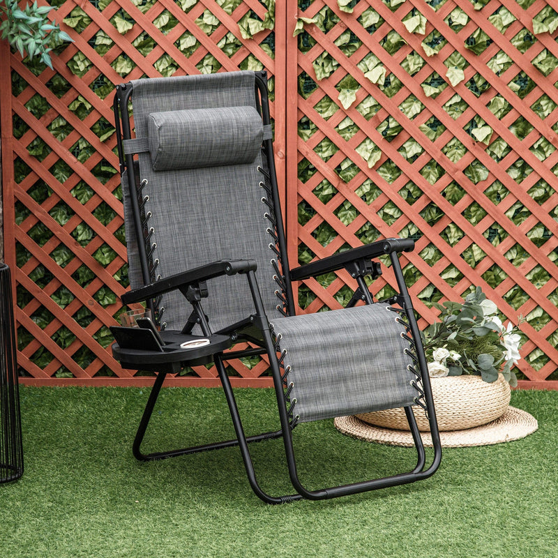 Zero Gravity Chair with Canopy - Grey