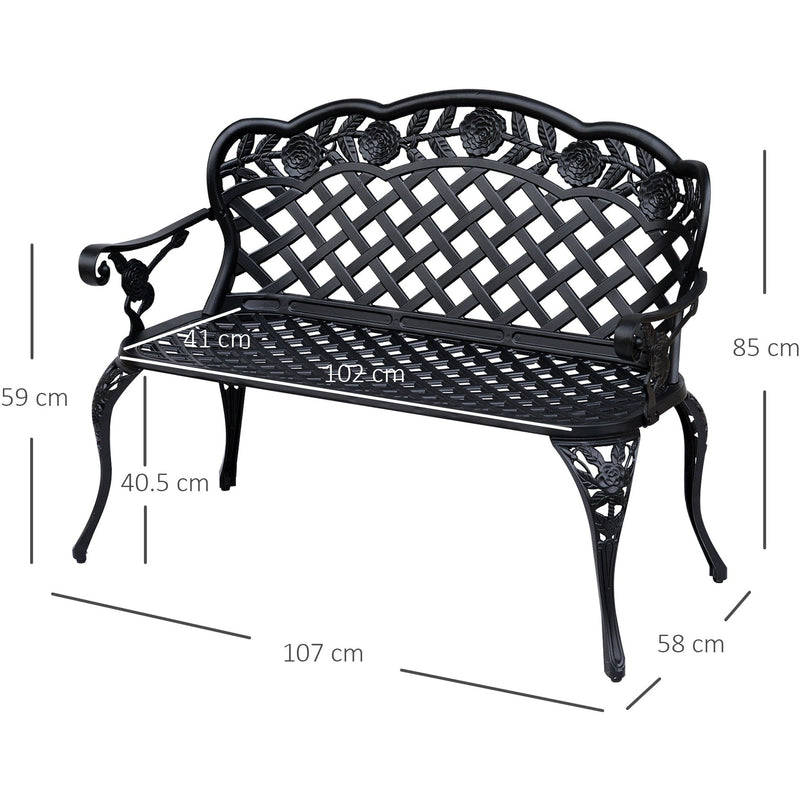 Cast Aluminium Garden Bench Outsunny