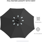 3m Garden Parasol - Black Outsunny