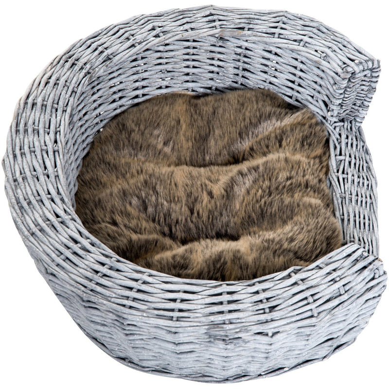 Willow Rattan-Grey Pet Sofa Bed (57Lx46Wx17.5H cm)