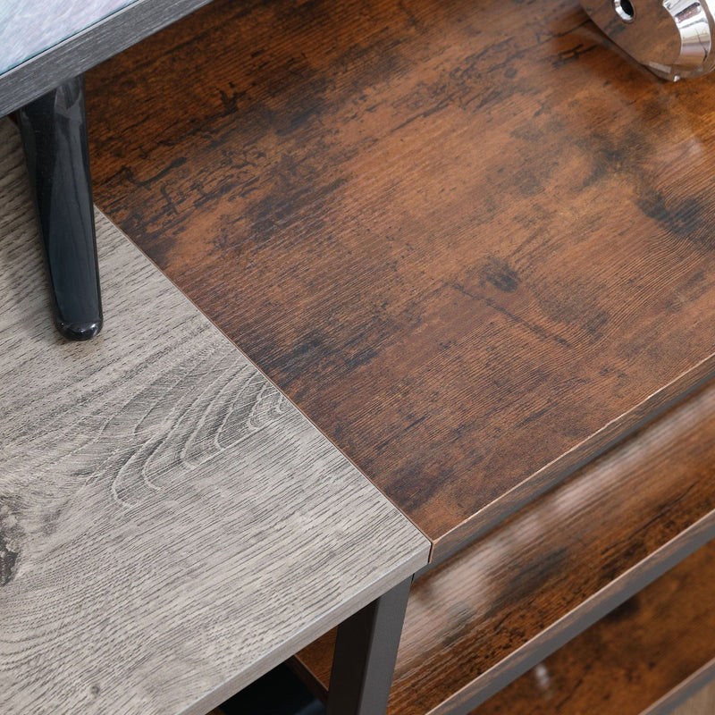 TV Unit for TVs up to 65", Shelves, Brown/Grey