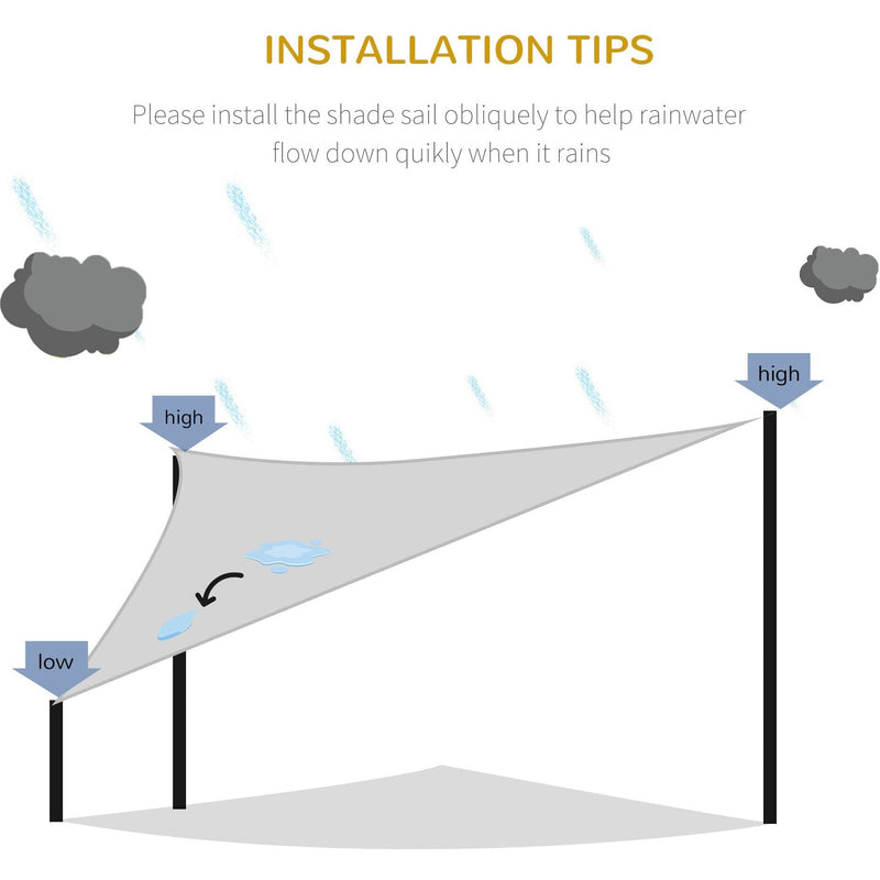 4x4m Triangle Sun Shade Sail - UV Protection
