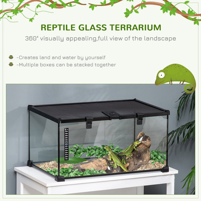 Reptile Terrarium, Black (50x30x25cm)