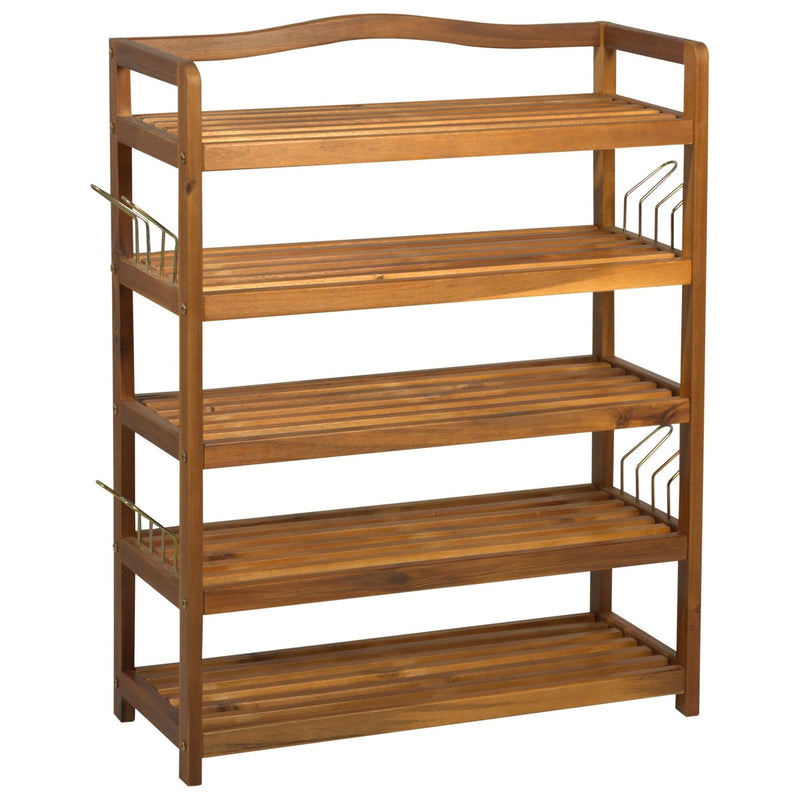 HOMCOM 5 Tier Wooden Shoe Rack