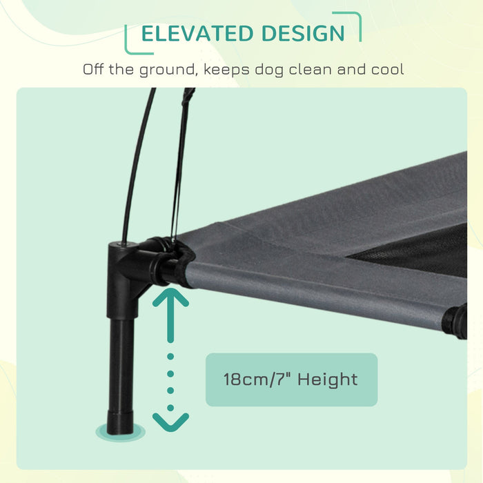 Raised Dog Bed with Canopy For Small & Medium Dogs, Grey